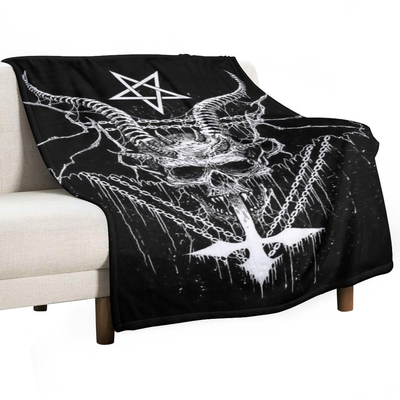 MHYRAC Flannel Blanket, Satanic Throw Blanket for Couch Sofa Bed Office, Soft And Comfortable Without Pilling