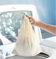 Vista 4 de Bolsas de lavandería de malla de algodón para ropa delicada, Beige