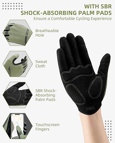 Miniatura 2 de ROCKBROS Guantes de ciclismo para hombre, guantes transpirables para bicicleta de montaña con pantalla táctil