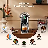 Vista 3 de Máquina Mini Espresso Magician1 para Nespresso Original, Dolce Gusto, Lavazza Blue, Cápsulas ESE y Café Molido, Máquina de Café de 19 Bares