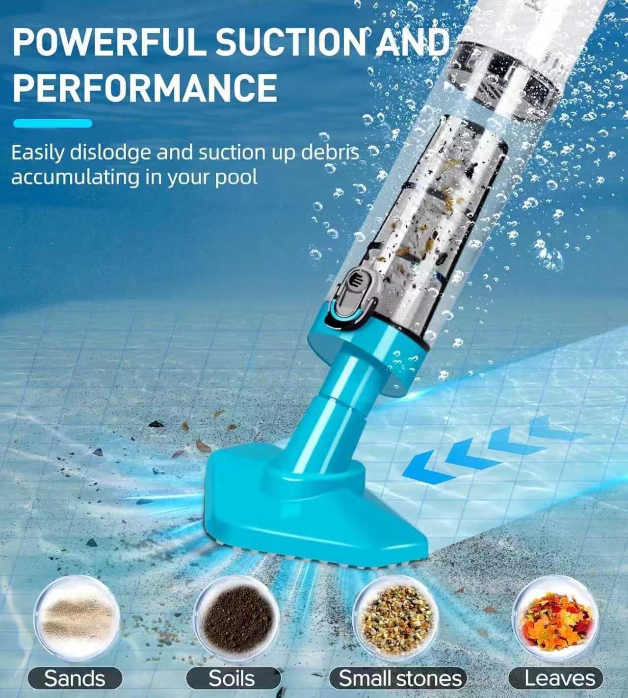 4-in-1 Cordless Rechargeable Small Pool Hot Tub Spa Pond Vacuum, Handheld Pool Cleaner Ideal for Spas, Hot Tubs Pond & Small Pools – 2026 New Model