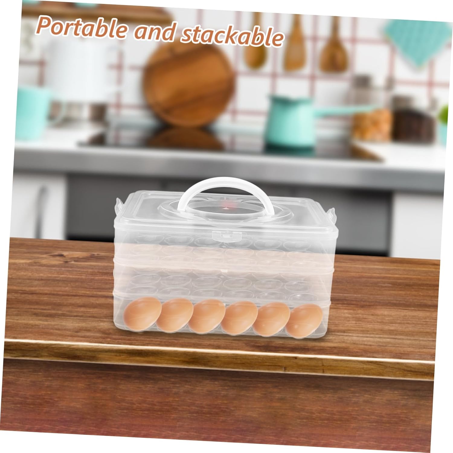 jojofuny Portable Stackable Egg Container with Lid for Eggs Refrigerator Storage for Holidays Events and Kitchen Use Secure Transport with Unique