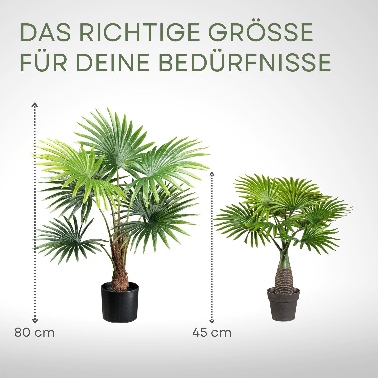 Amazon.de: CREATIV green knstliche Mini-Fcher-Palme 45cm I Knstliche  Palme mit 9 naturgetreuen Wedeln & realittsnaher Erde I hochwertige Palme  knstlich mit Kunststoff-Topf ideal als Indoor Deko