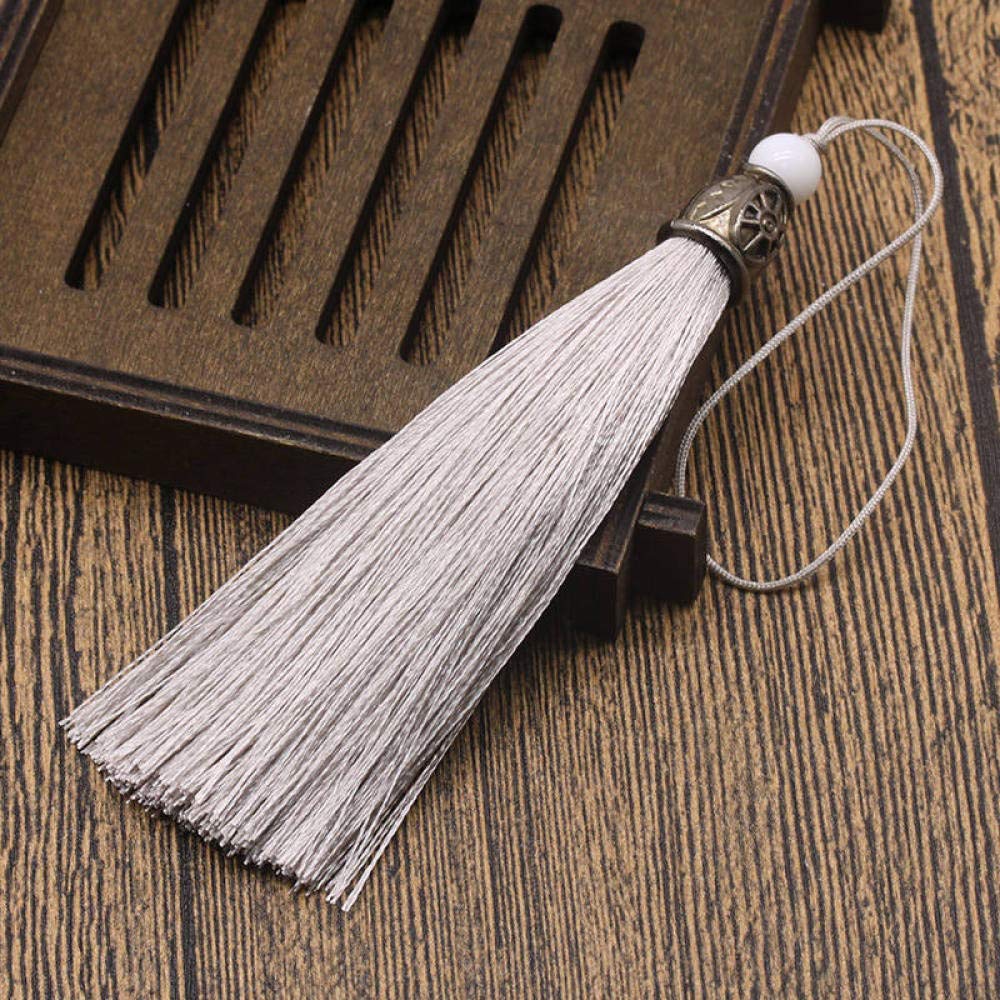 WANM 5PCS Metal Jade Beads Tassel DIY Garments Materials Key Bag Phone Bookmark Tassel Pendant Hand Make Embellissements Craft