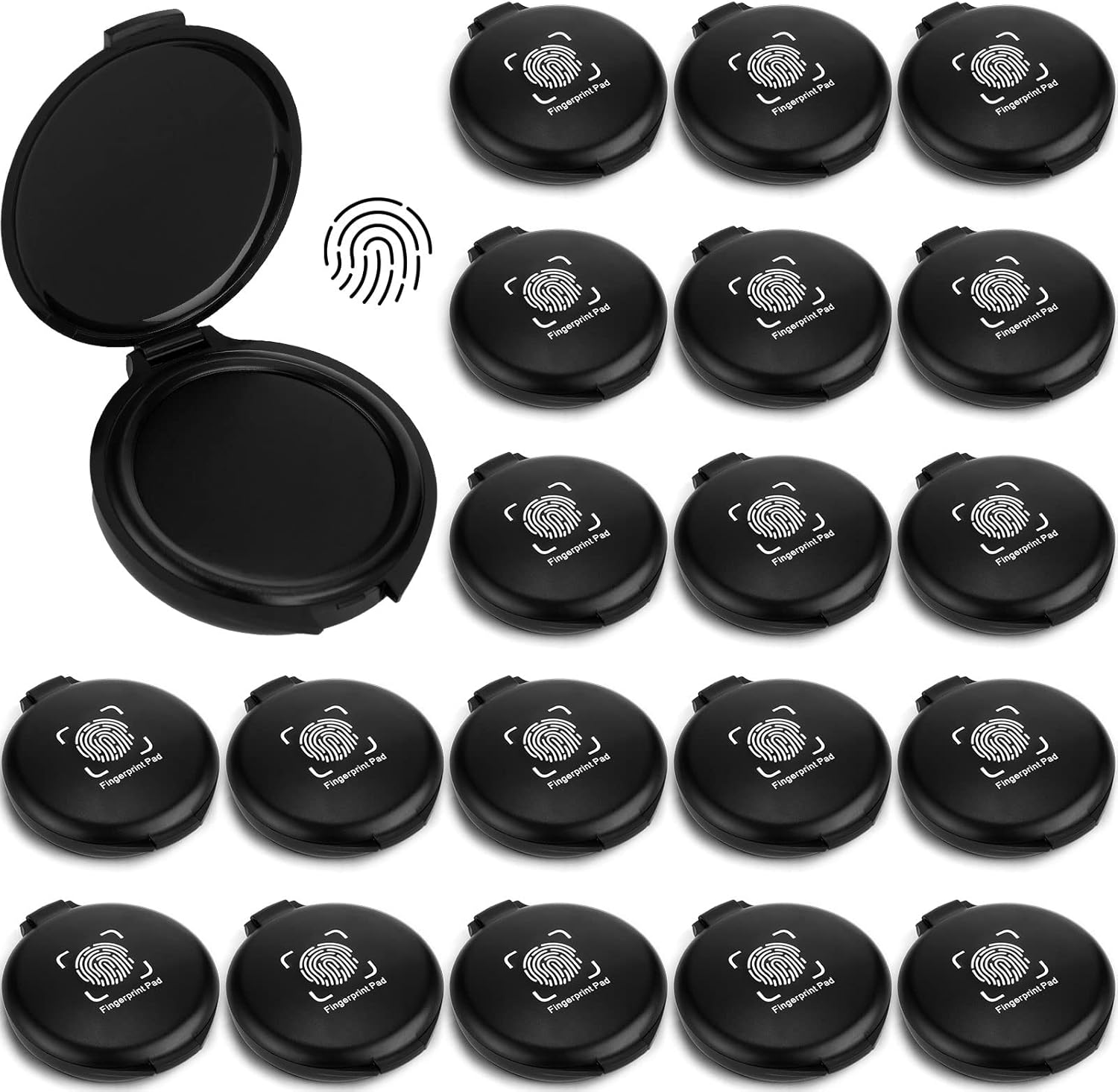 20PCS Fingerprint Thumbprint Ink Pad Mini Black Stamp Ink Pads for Notary Supplies
