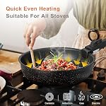Sweetcrispy 12 pcs Pots and Pans Set, Nonstick Kitchen Induction Cookware Suit with Detachable Handle, Dishwasher Oven Safe, for RV & Condos, Black
