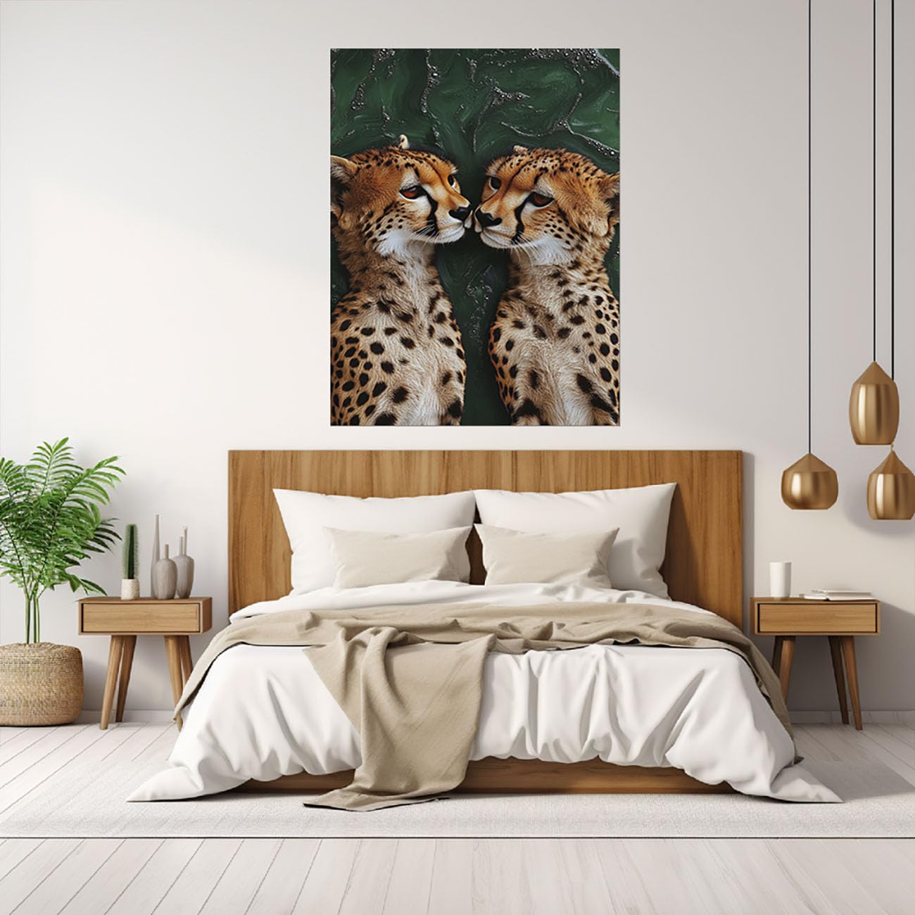 AMXBZC Affiche décorative chambre d'enfant, Images d’animaux modernes Moderne animaux de safari en afrique - Poster Images Murales - Décoration chambre de bébé - 50x70cm Encadrée(Marron)