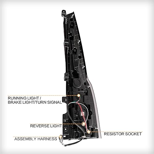 Miniatura 6 de VLAND Conjunto de luces traseras para Chevrolet Tahoe Suburban 2015-2020 lámpara trasera con DRL luz trasera con luces antiniebla y señal de giro