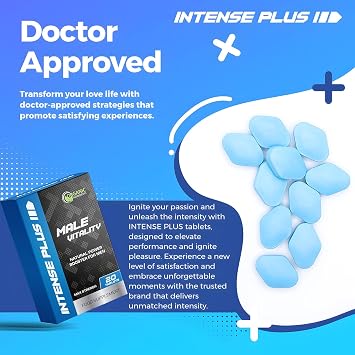 Intense Plus 20 Tablets for Men – Extra Strong, Fast-Acting Energy and Stamina Pills – for Enhanced Performance with Ginseng and Herbal Extracts – Made in The UK