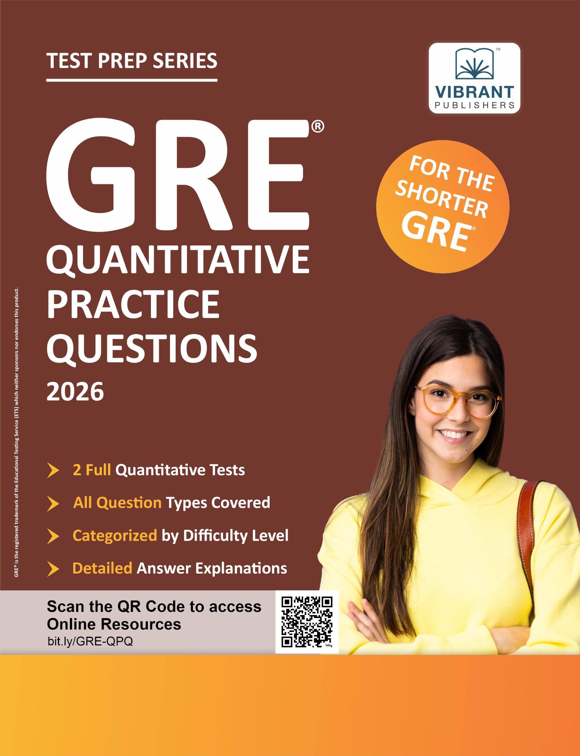 GRE Quantitative Practice Questions: 2025–2026, 600+ Targeted Questions, 2 Full-Length Tests, Topic-Wise Practice, Answer Explanations & Strategies ... | Vibrant Publishers (Test Prep Series)