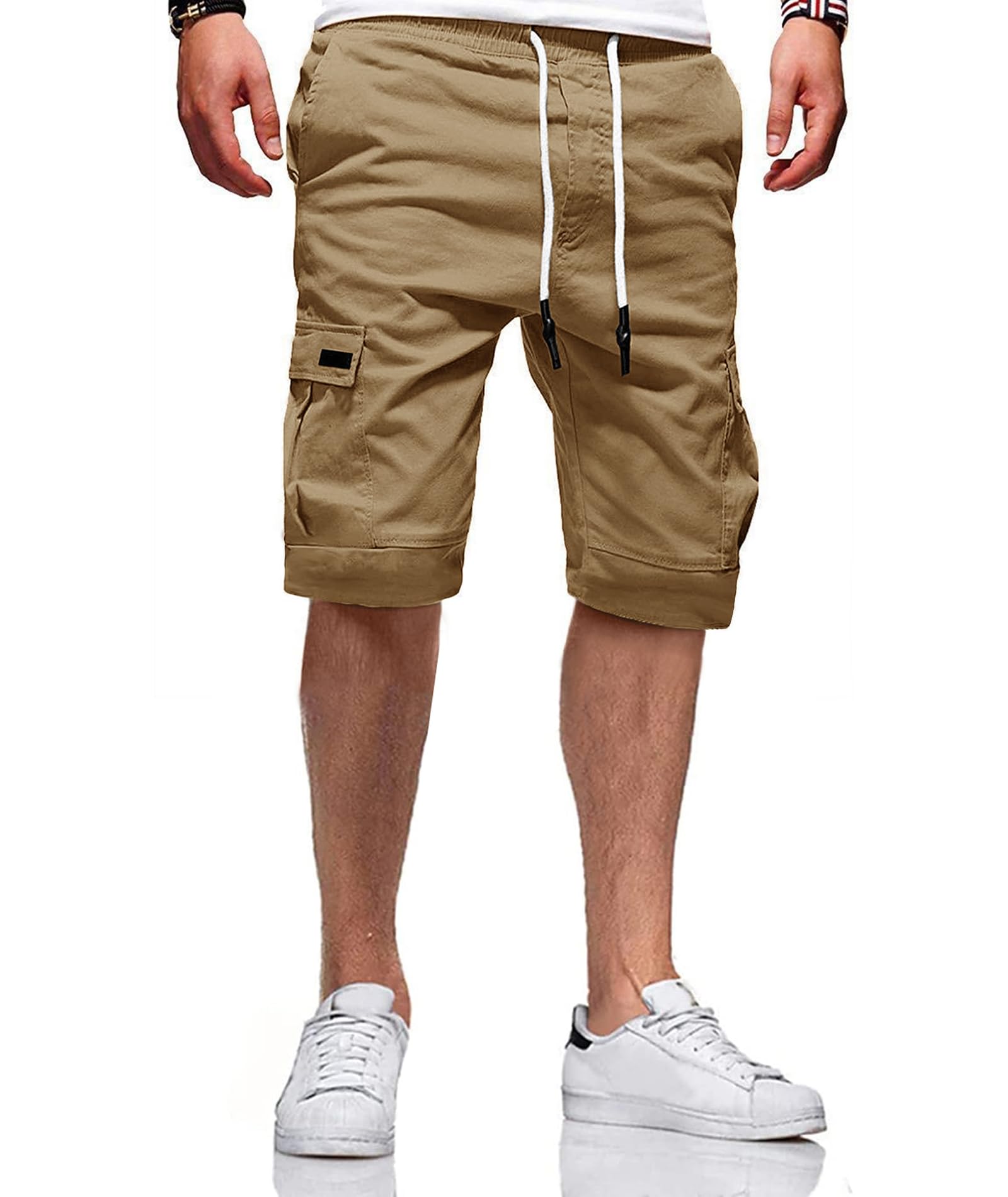 JACKETOWN Pantaloncini Uomo Pantaloncini Cargo Uomo Bermuda in Cotone Pantaloni Casual Estivi Elasticizzati in Vita con Tasche