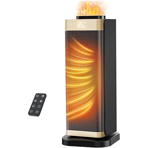 Space Heaters for Indoor Use, Staholz Portable Space Heater with Humidifier/Ambient Light, Family-Safe Electric Heaters with Thermostat,12H Timer,70° Oscillation,Ultra-Quiet for Home Office(GD)