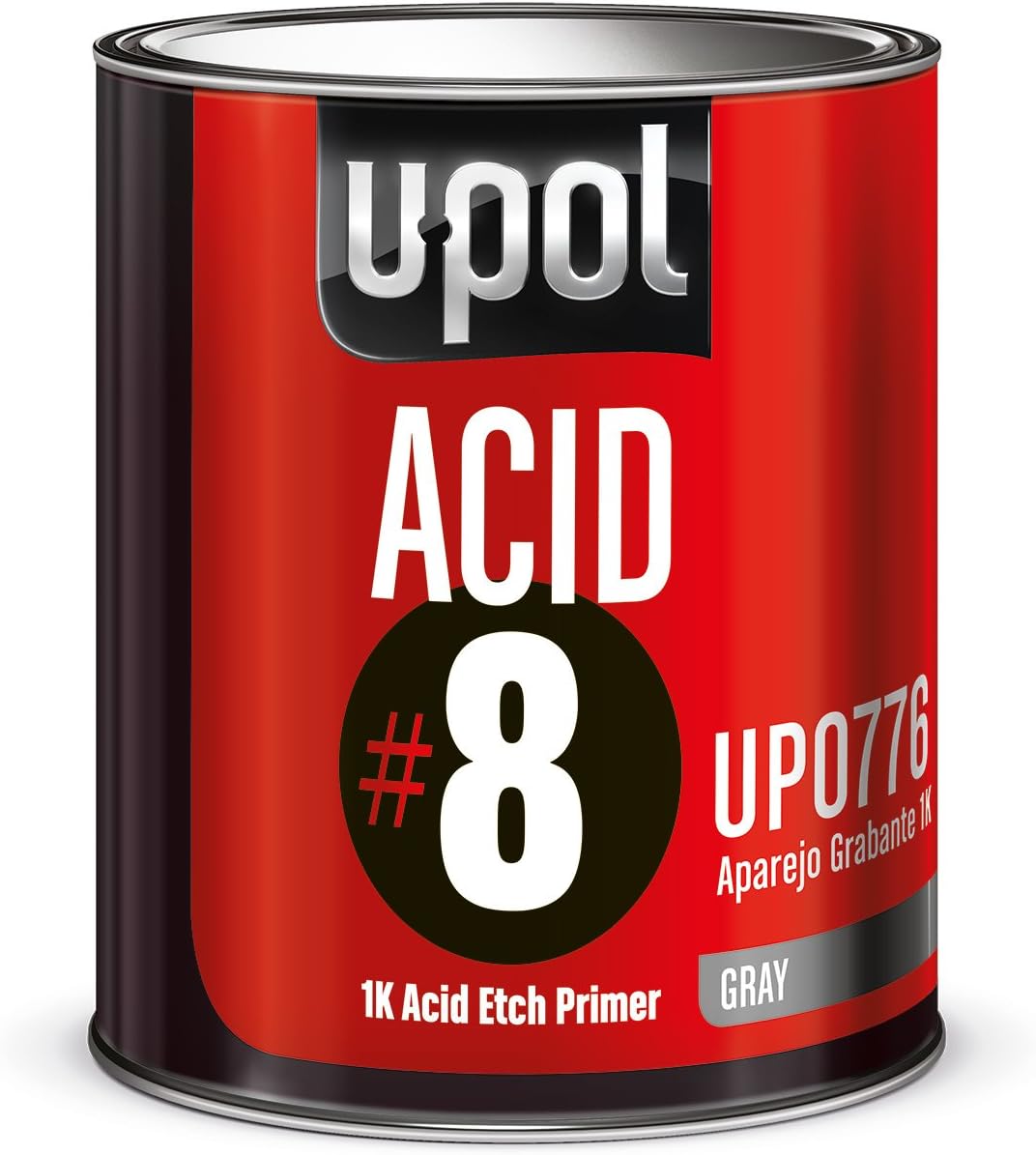 U-POL ACID#8 Acid Etch Primer, Automotive Etching Primer Paint For Bare Metals, Durable Against Rust & Corrosion, Easy-To-Use, Gray, 0.8 Gallon