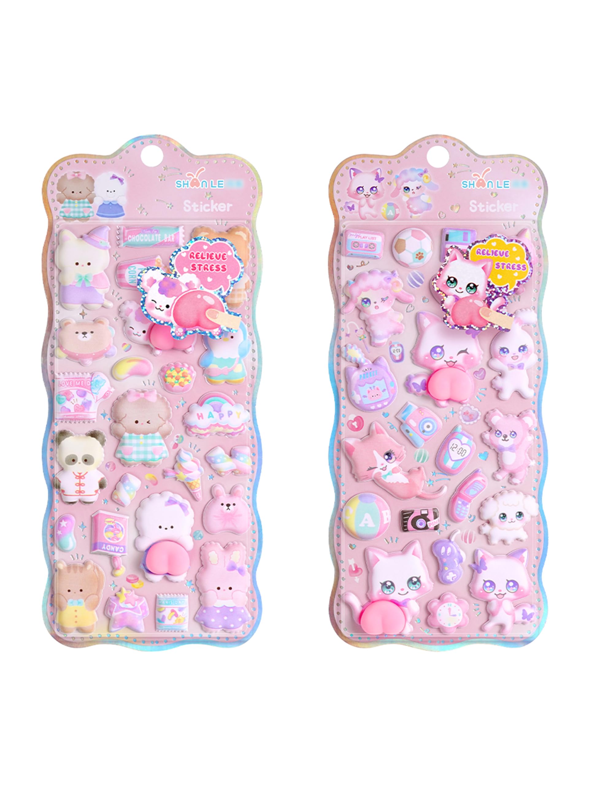 Amazon.co.jp: KRGNPLE もちもちシール マシュマロシール 2 枚 可愛い