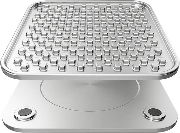 Feedoo Double Wall Stainless Steel Lick Mat for Dogs & Cats - Chew Proof & Whisker Friendly, Non-Slip Base, for Calm Feeding & Anxiety Relief - Dishwasher Safe Slow Feeder Pad [1Pack]