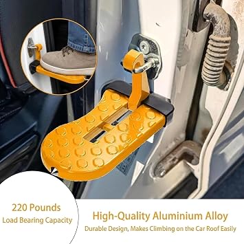 2 Pack Car Door Step, Aluminum Alloy Foldable Car Step Pedal