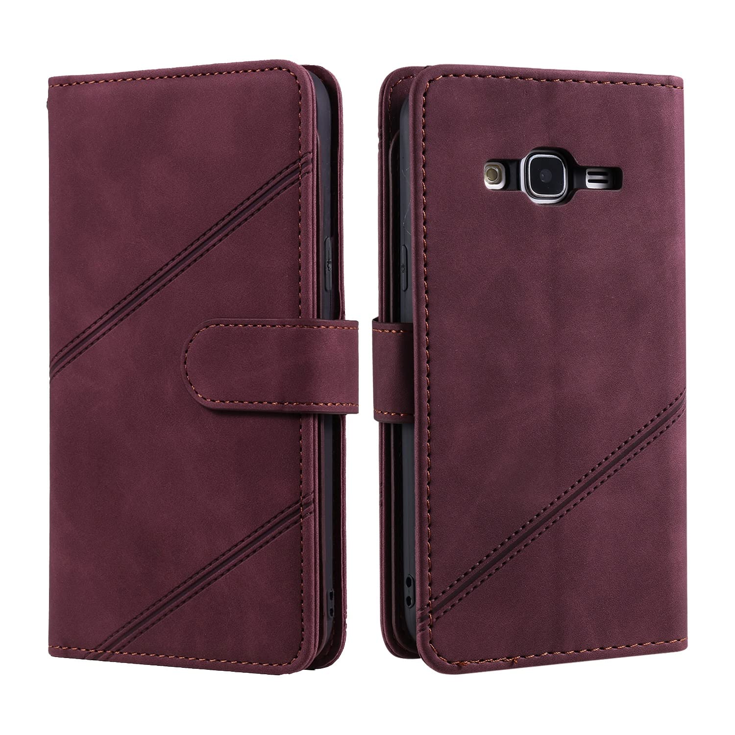 Phone Flip covers لسامسونج غالاكسي J3 / J310 / J3 2016 حالة المحفظة، متانة متقدمة بات جلد [9 فتحات بطاقات] هوية شخصية بطاقة الائتمان مقطع فليب حالة المغناطيسي وشنق حبل غالاكسي J3 / J310 / J3 2016 قضية