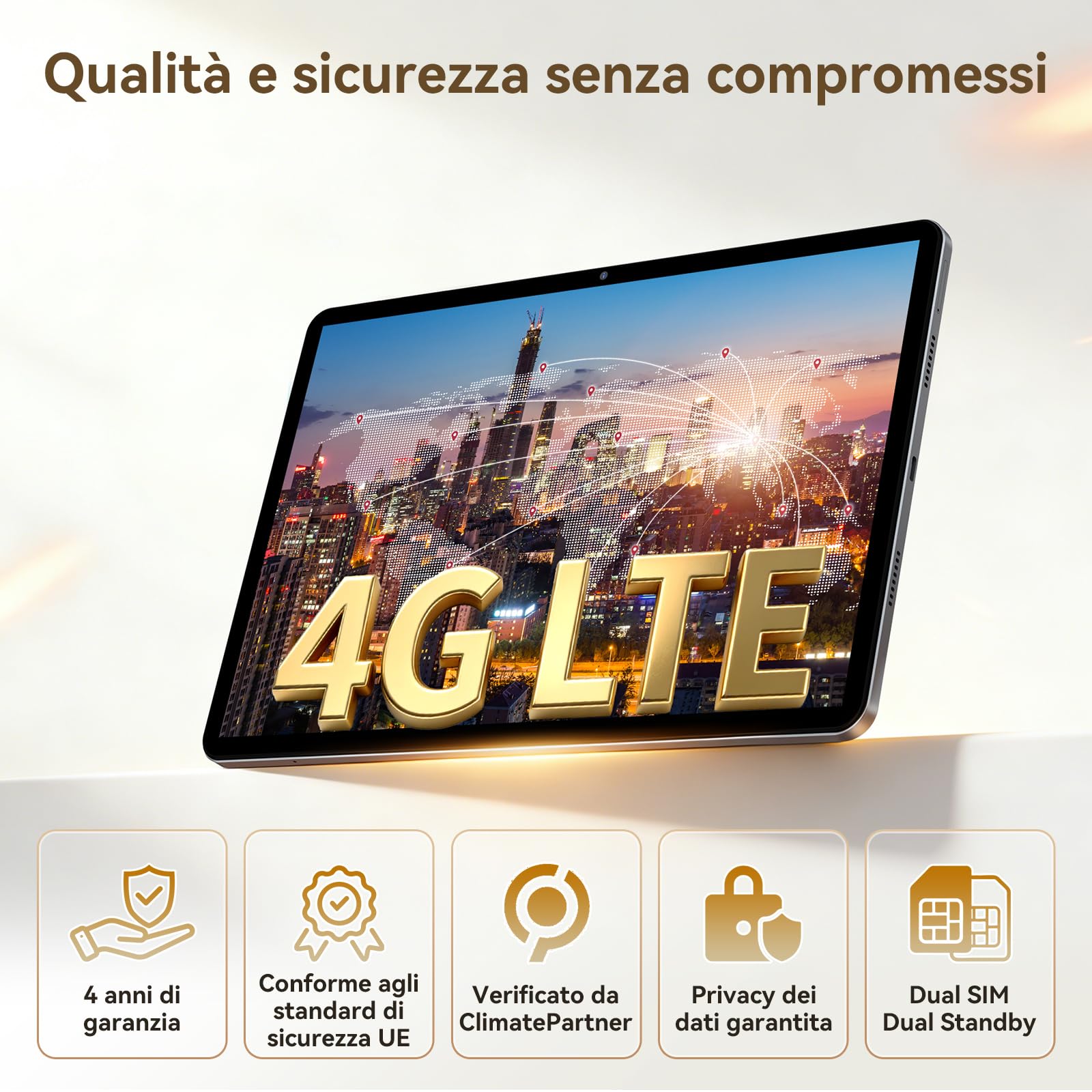 TABWEE T12Pro Android 16 Tablet con Tastiera, 2.8K QHD+, Helio G100 | Tablet 11 Pollici in Offerta con Sim, 32 GB RAM+256 GB ROM, 8000 mAh, 13 MP+8 MP, Widevine L1, Gemini AI (Garanzia di 4 Anni)