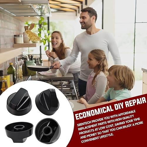 Miniatura 5 de Seentech Paquete de 4 perillas de control de repuesto con 12 adaptadores para horno, estufa y estufa, versátil y amplia aplicación para varios