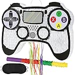 WERNNSAI Video Game Piata - Game Controller Piata Bundle with Blindfold and Bat for Boys Piata Gaming Theme Party Decoration Supplies Pull String Piata for Birthday Party Celebration