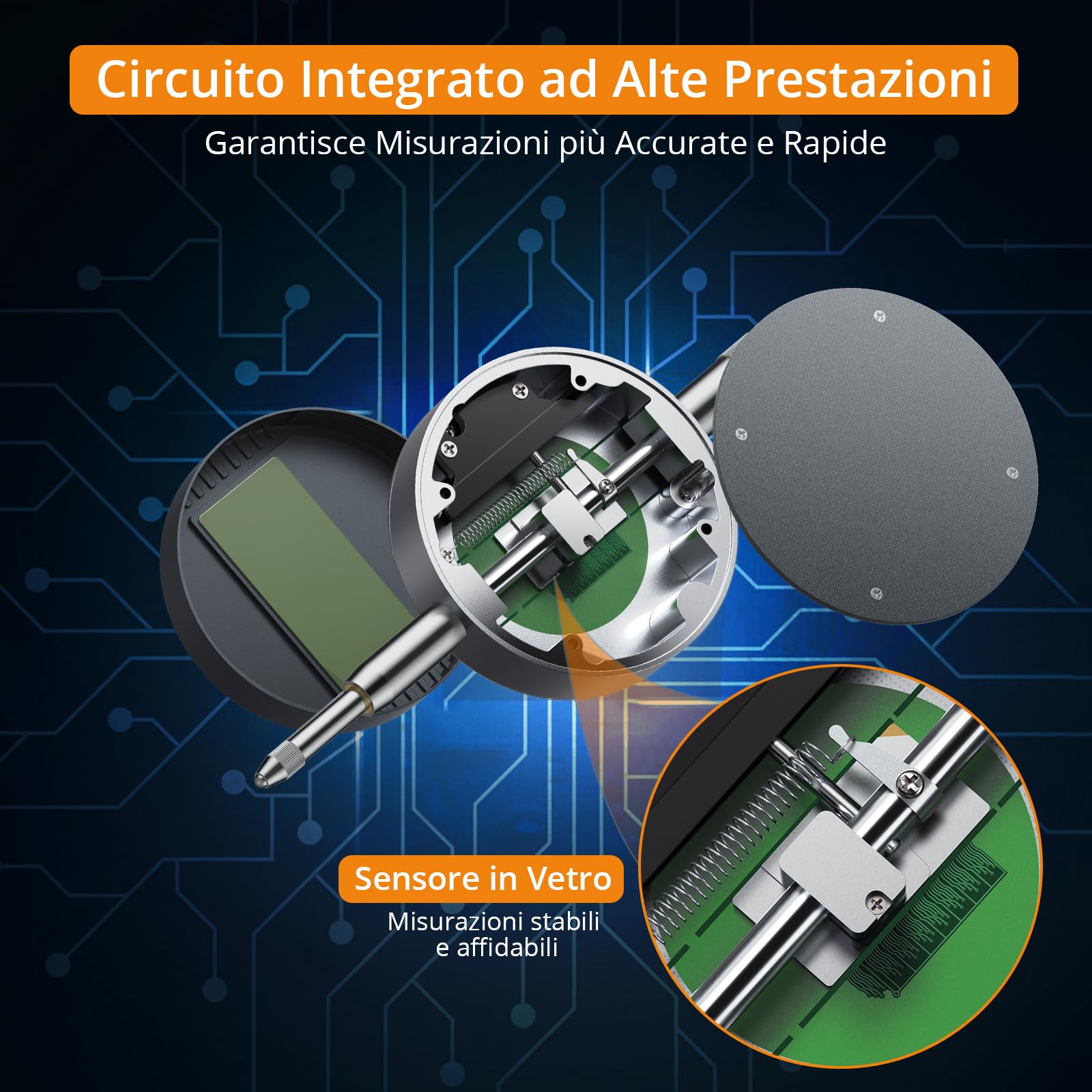 Neoteck Kit Millesimale Professionale: Comparatore Digitale 0.001mm + Base Magnetica 80kg, Indicatore di Precisione 0.001mm con Display LCD, Funzione Zero per Officina CNC