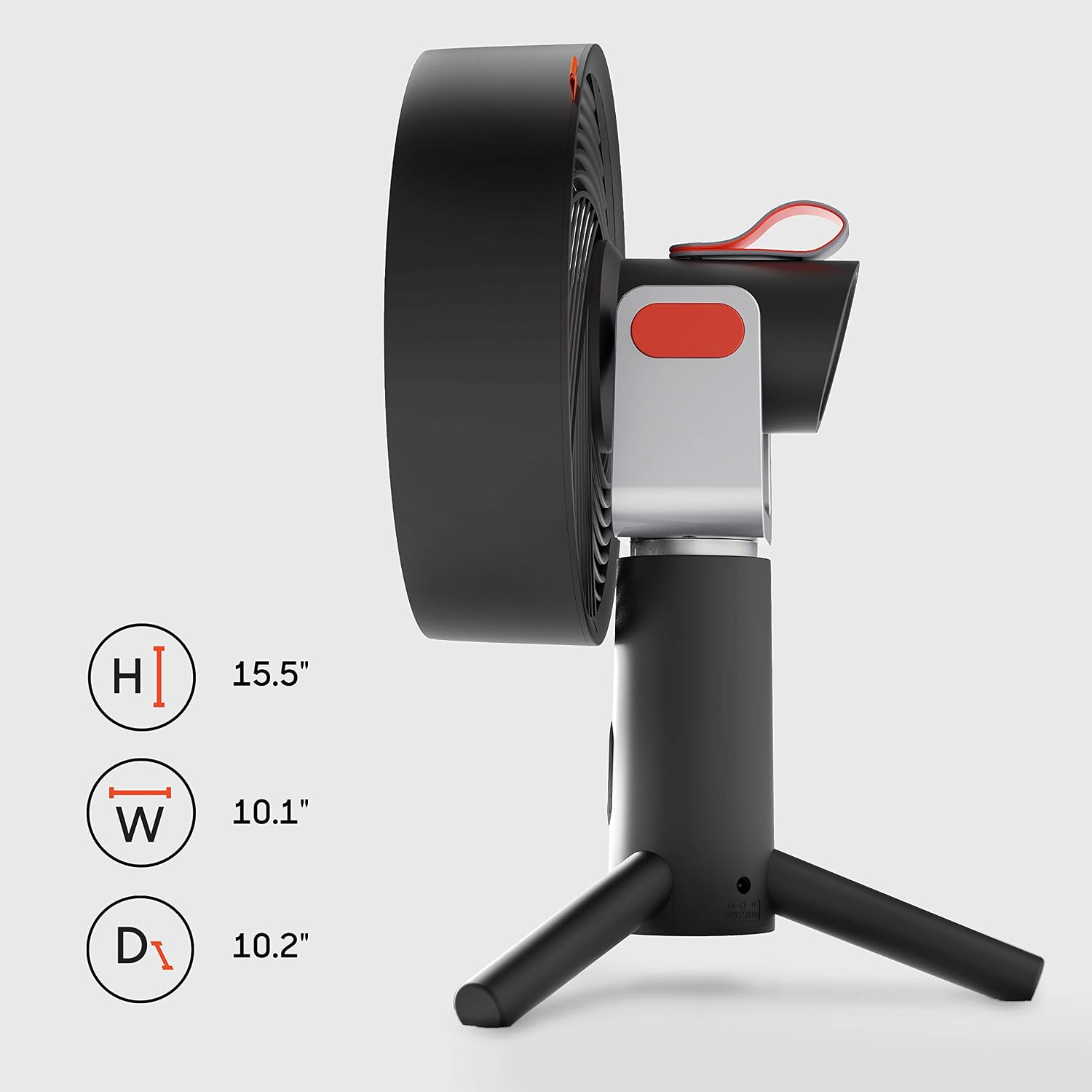 Sharper Image SPIN 10 fan with dimensions