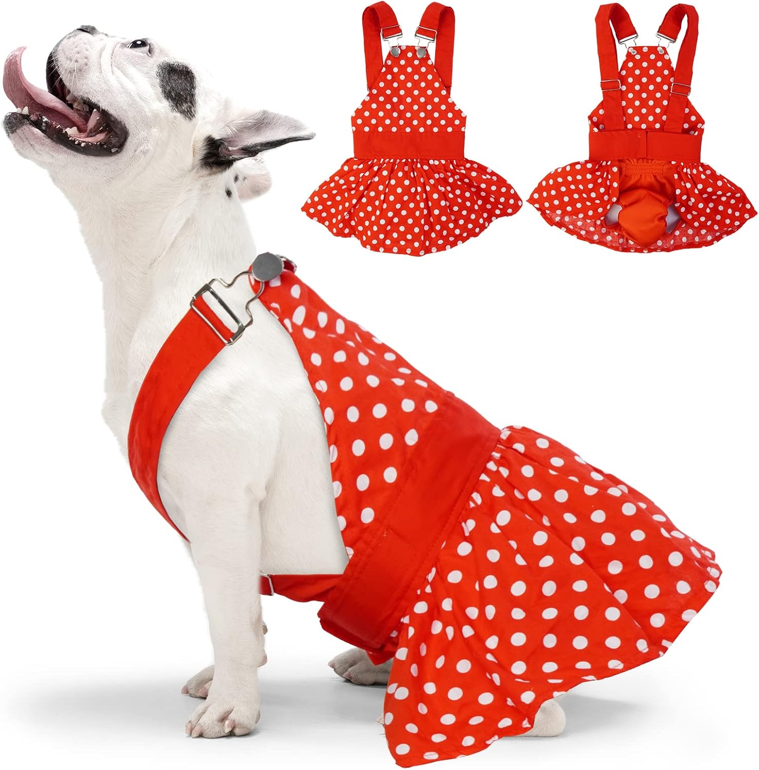 Yagamii Female Dog Diapers with Suspenders Dog Sanitary