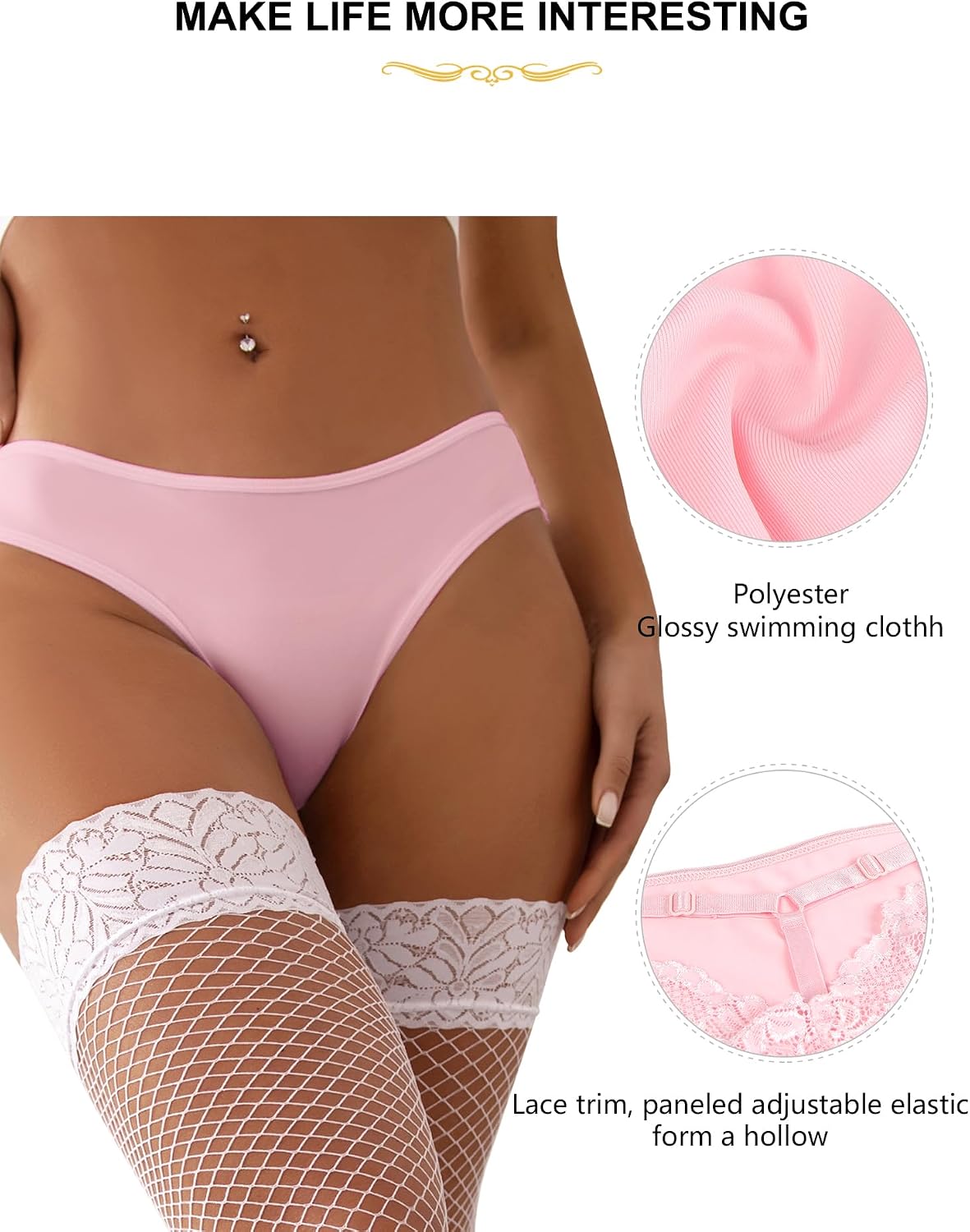 ohyeahlady Women Sexy Thong Panties Lace Tangas Plus Size Cheeky Underwear