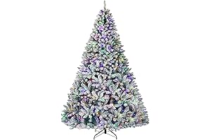 Hykolity 7.5 Ft. Prelit Snow Flocked Christmas Tree