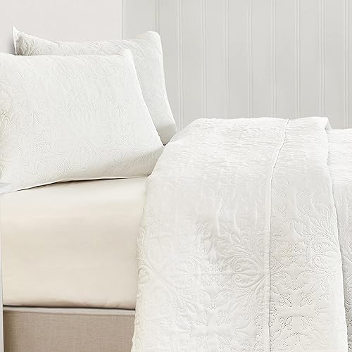 Miniatura 3 de Great Bay Home El juego de cama ultrasónico de gran tamaño King incluye fundas, juego de ropa de cama ligero para todas las estaciones, colcha de