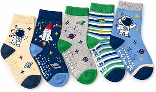 Little Champ Baby Socks Set of 5 Pairs | Soft Cotton Anti-Slip Socks for Infants & Toddlers (3–4 Years) | Cute Animal Desi... Price In India