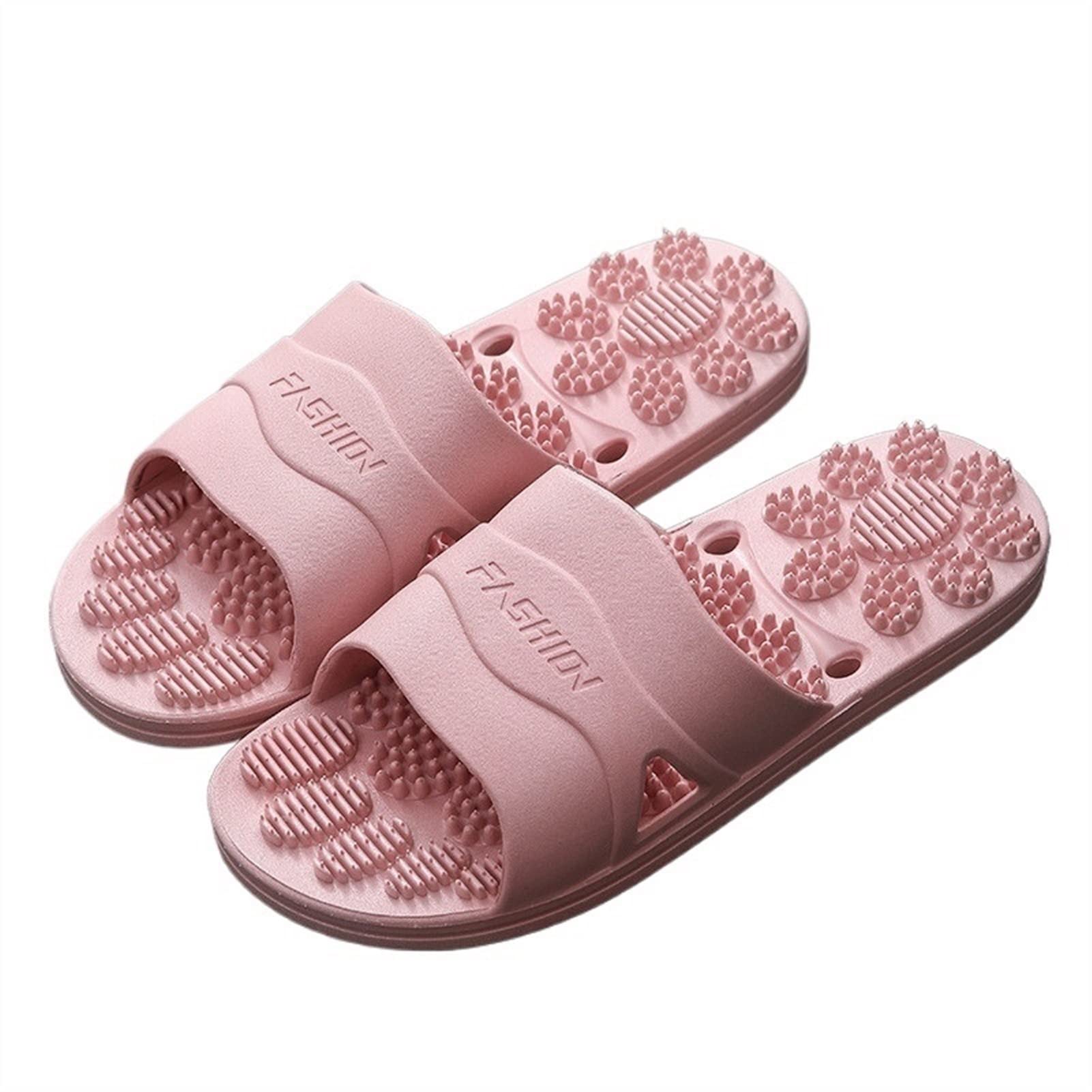 Zapatillas de baño Zapatillas for el hogar Masaje de pies Masaje Femenino Sandalias de Verano Casa Baño Slipper Non-Slip Soft Sole Indoor Hotel Parejas Zapatos cómodas Sandalias de Piscina