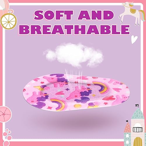 Miniatura 4 de Panelee 60 parches adhesivos para ojos para niños y niñas, material transpirable a granel, algodón que bloquea la luz, diseños coloridos y