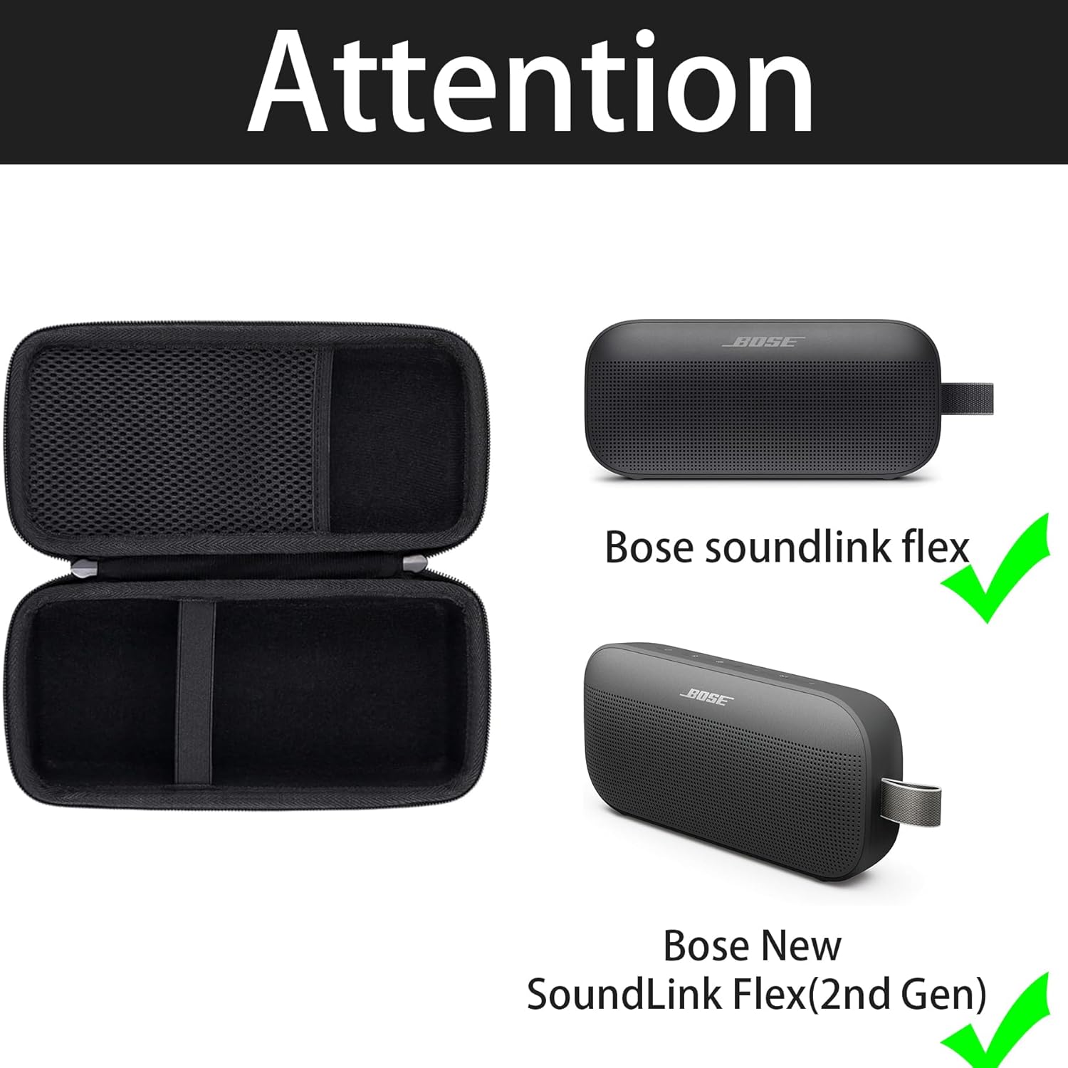 khanka Travel Case for Bose New SoundLink Flex 2nd Gen/Bose SoundLink Flex Bluetooth Portable Speaker,Case Only (Black) - Image 2