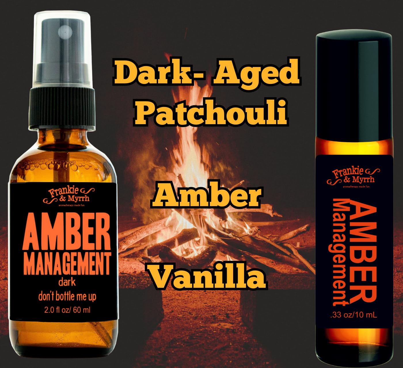 Frankie & Myrrh Amber Management Spray and Roll-On Combo for Daily Frustrations | Patchouli, Amber, Vanilla Aromatherapy Freshwater Perfume 2 fl. oz.