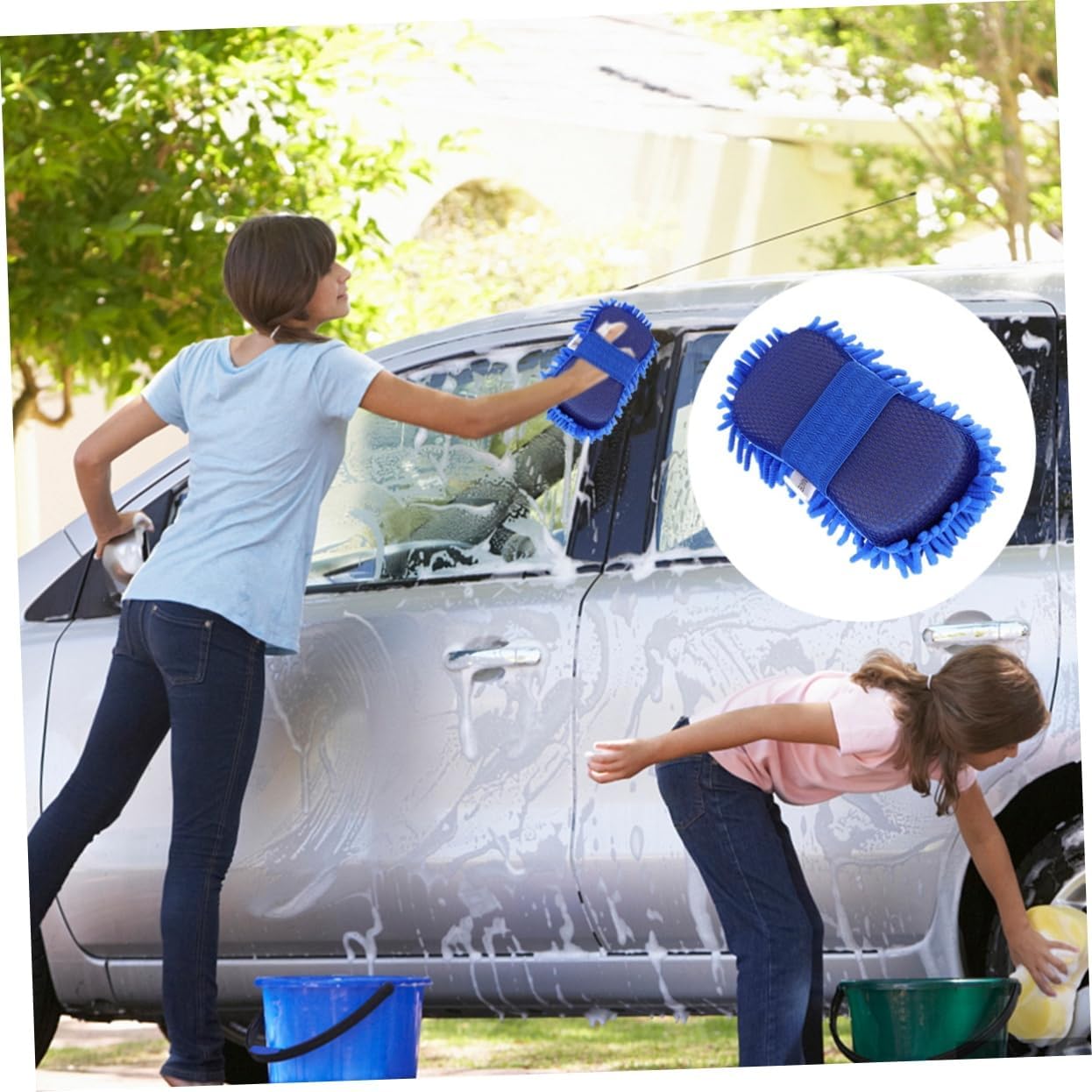 Zerodeko 6pcs Car Wash Mitts Microfiber Auto Cleaning Gloves Scratch Car Wash Tool for Vehicle Cleaning Multi-Purpose Use for Home Bathroom Easy to Use