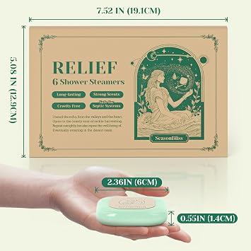 Shower Steamers, Shower Bombs, 6 Pack | 6 Fragrances, with Shea Butter, for Self-Care & Relaxation, Mother's Day, Christmas
