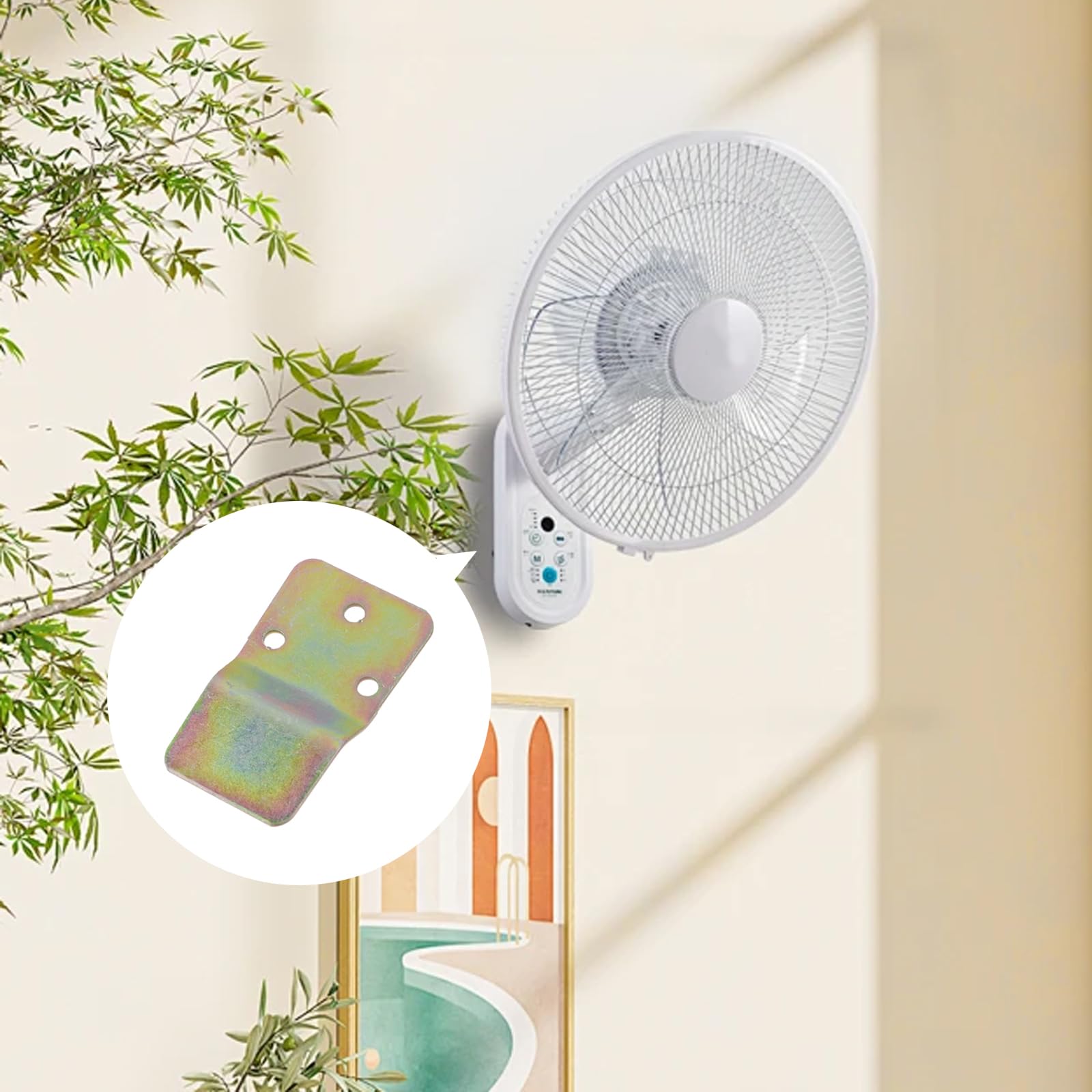 10 soportes de montaje para ventilador de pared, color amarillo zinc, soporte de montaje en pared, soportes de fijación de ventilador de pared de metal con tornillos para la mayoría de 5