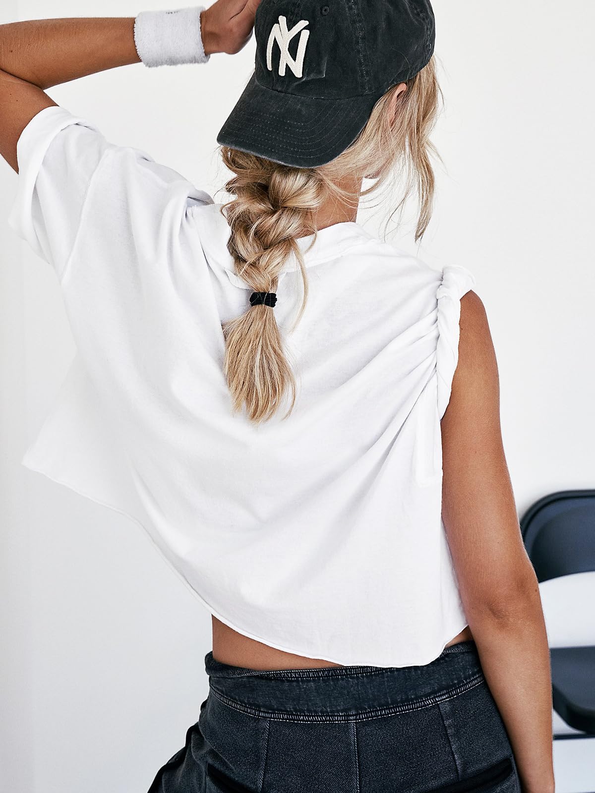 EBANKU Camisas de Entrenamiento de Gran tamaño para Mujer de Manga Corta Tops Cortos Casuales de algodón básico atlético Yoga Correr