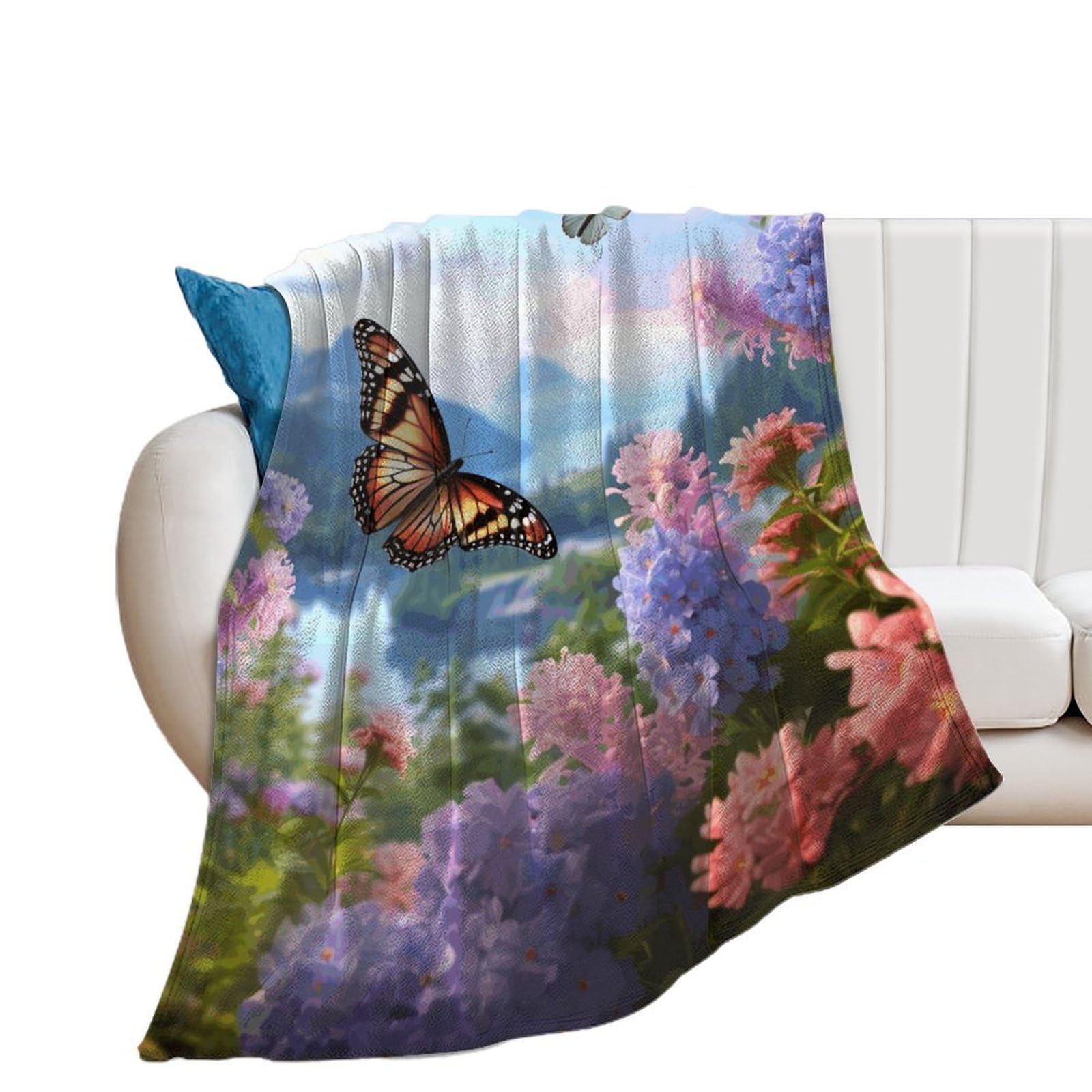 Couverture en flanelle portable pour voyage, camping et soirées au jardin