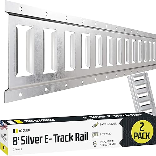 Miniatura 13 de DC Cargo Mall Kit de rieles de amarre E Track de 2 pies (paquete de 4) para garajes, furgonetas, remolques, amarres de motocicleta, montajes de ATV