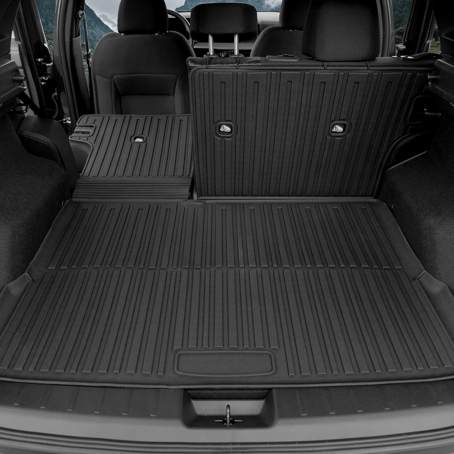 Cargo Mat for 2025-2026 Nissan Kicks, Full Coverage All Weather TPE Protector Cargo Mat with Backrest Mat Trunk Mat Cargo Liner for Nissan Kicks Accessories (Fit for FWD/AWD)