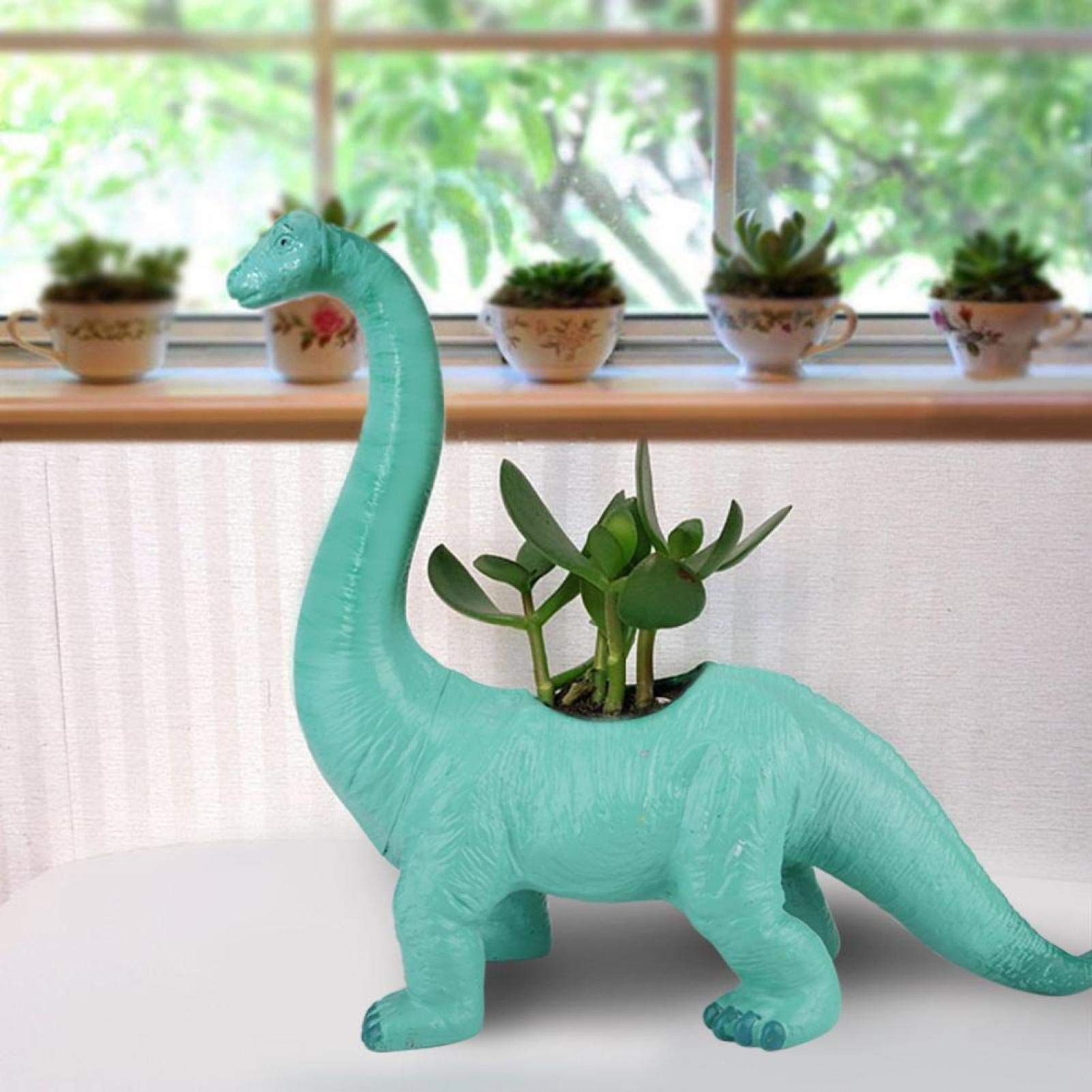 Lot De 2 Pots De Fleurs Dinosaure - Vase Jardinière Enfant - Multicolore