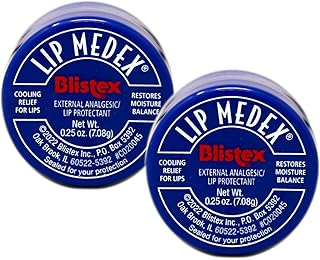Blistex Medicated Lip Balm, Lip Medex - for Cold, Sores, Cracked & Dry Lips - 0.25 Oz x 2 Pack