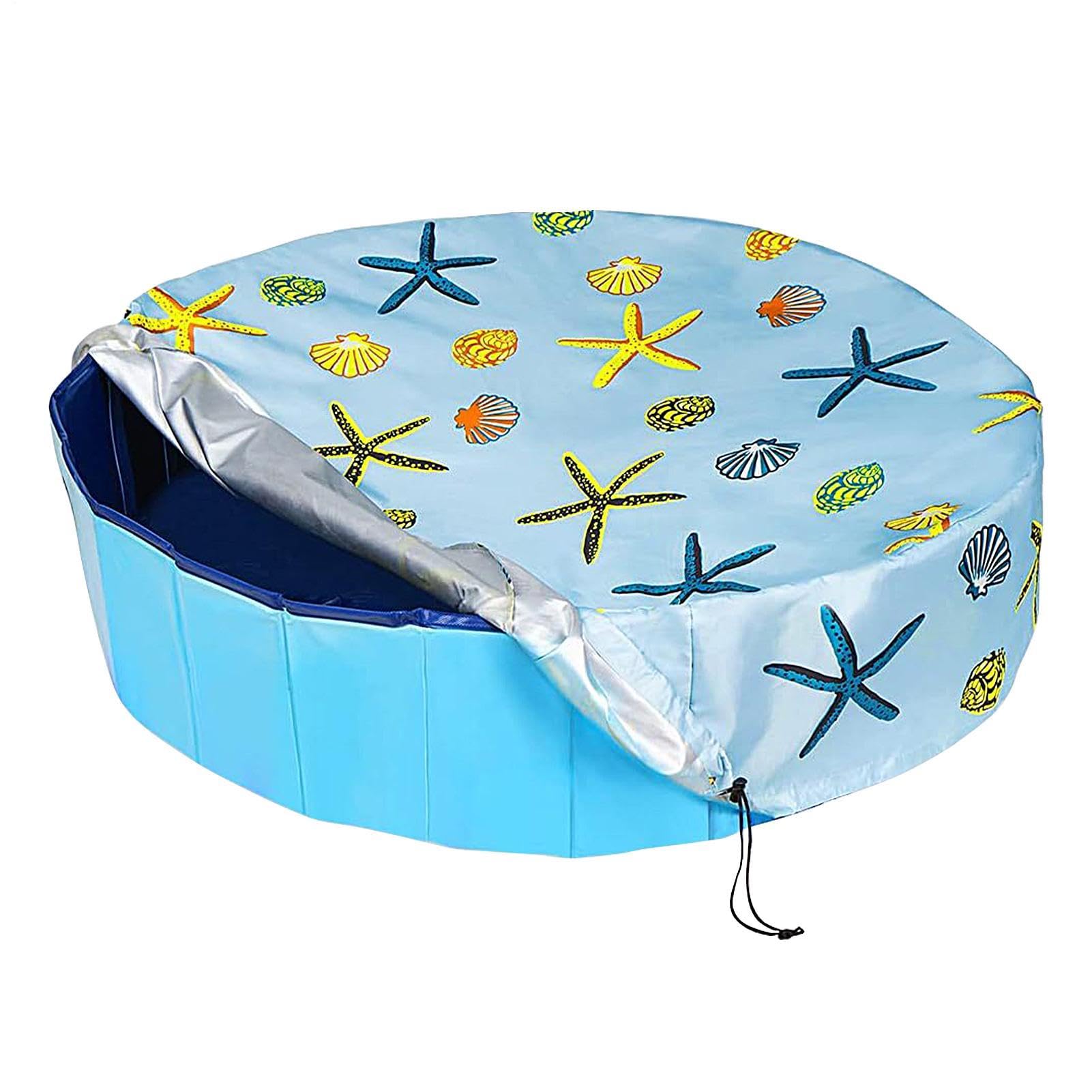 Telone rotondo per piscina protezione UV con cordino di serraggio | Coperchio Pieghevole Per Piscina Gonfiabile Per Esterno Giardino Casa Vacanza Spiaggia