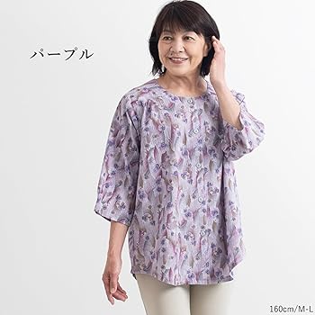 Amazon | [LADIES FASHION] 高島ちぢみ 綿楊柳 ブラウスPUML