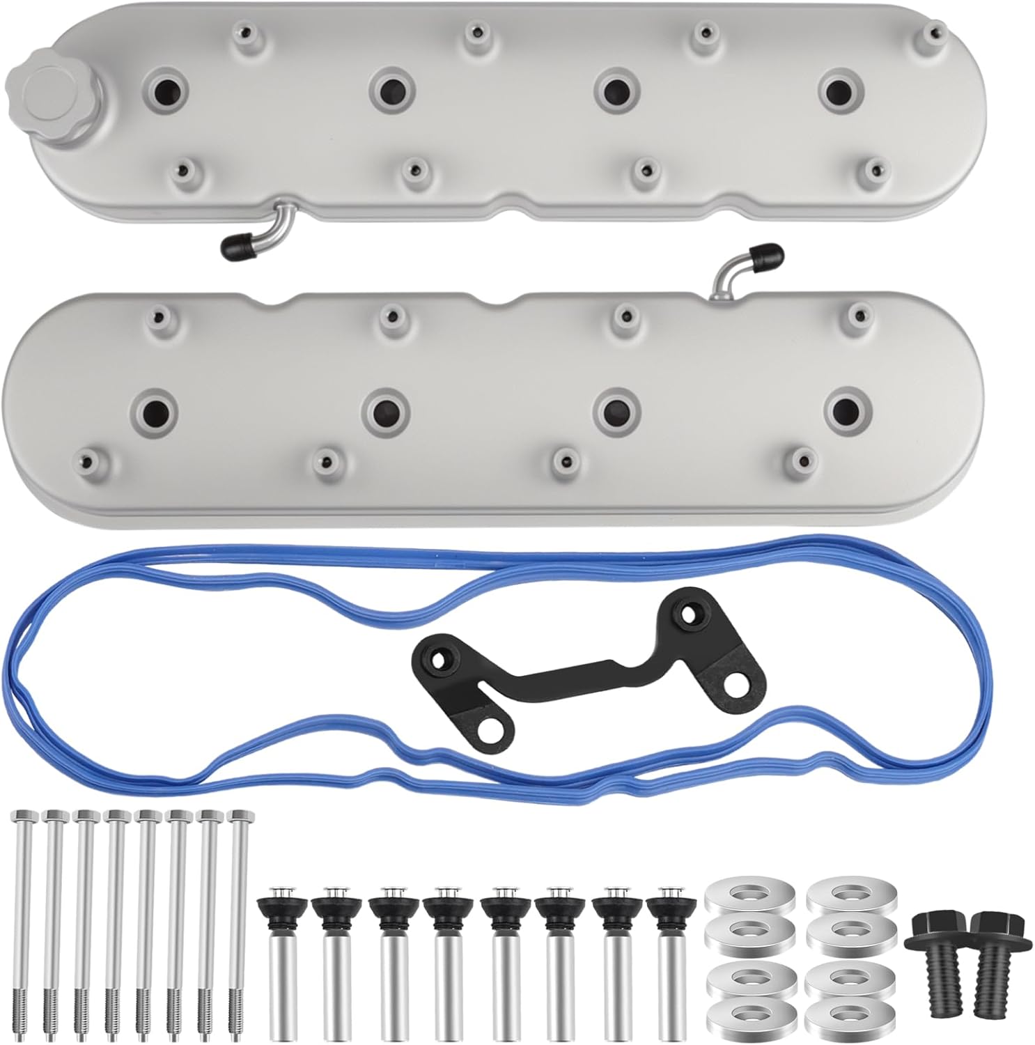 For LS Cast Aluminum Tall Valve Covers for LS1 LS2 LS3 LS6 LS7 with 72mm Bolt Spacing - Black