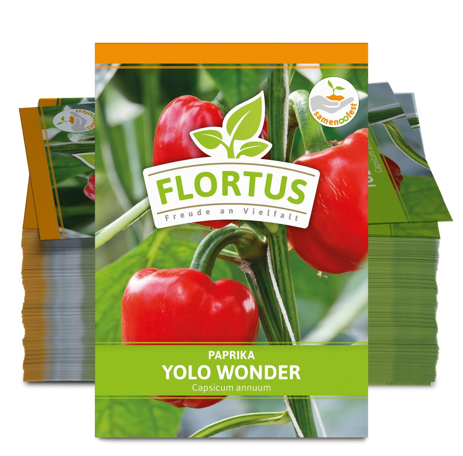 FLORTUS 2000-0486-100x Paprika Yolo Wonder (100 Stück) (Paprikasamen)