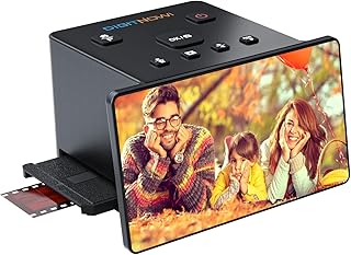 35mm Film Scanner & Slide Viewer with a Large 5” LCD Screen That converts Scanned Color & B&W Negatives 110,135,126 & Super 8 Slides into high-Resolution 22MP JPEG Digital Photos