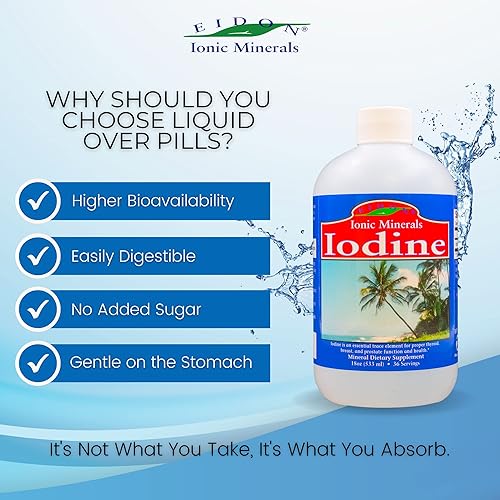 Miniatura 3 de Eidon Ionic Minerals Suplemento de yodo líquido, apoya niveles de energía saludables, biodisponible, totalmente natural, vegano, sin gluten, sin